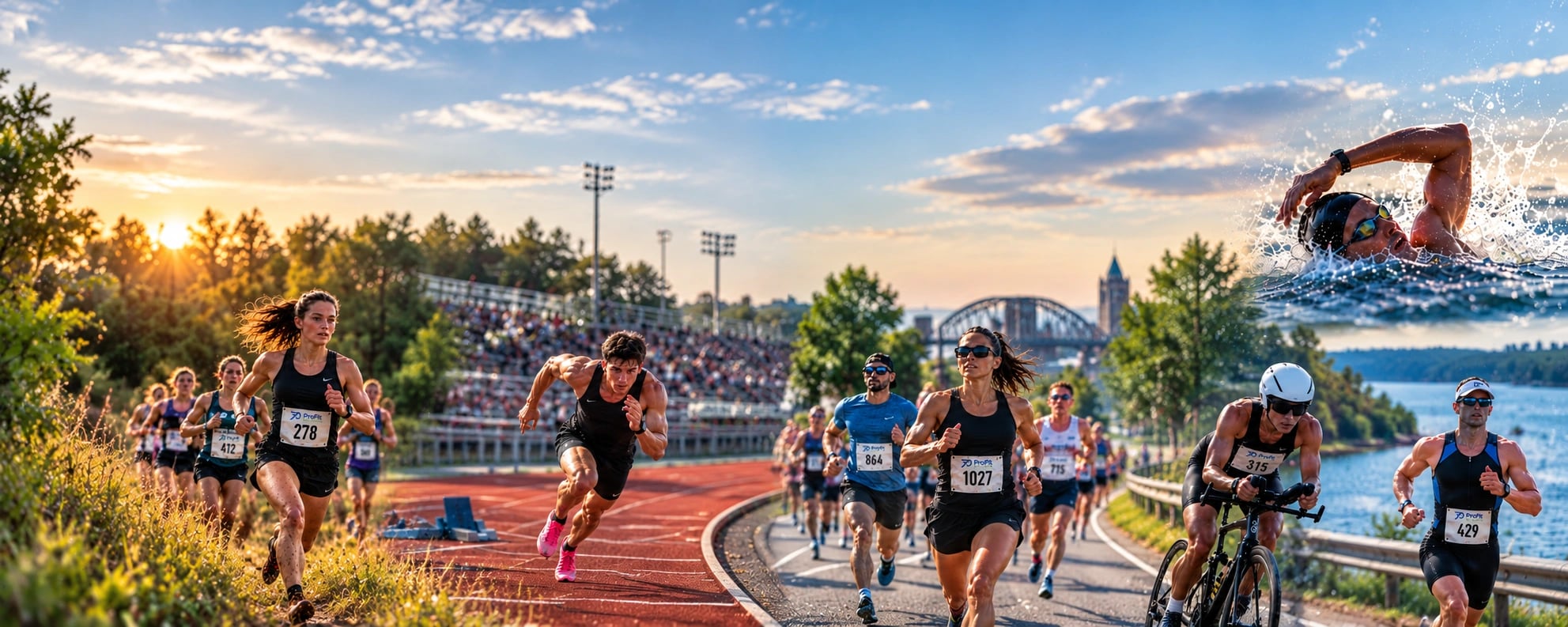 Runners crossing a Waco bridge over the Brazos River at sunset