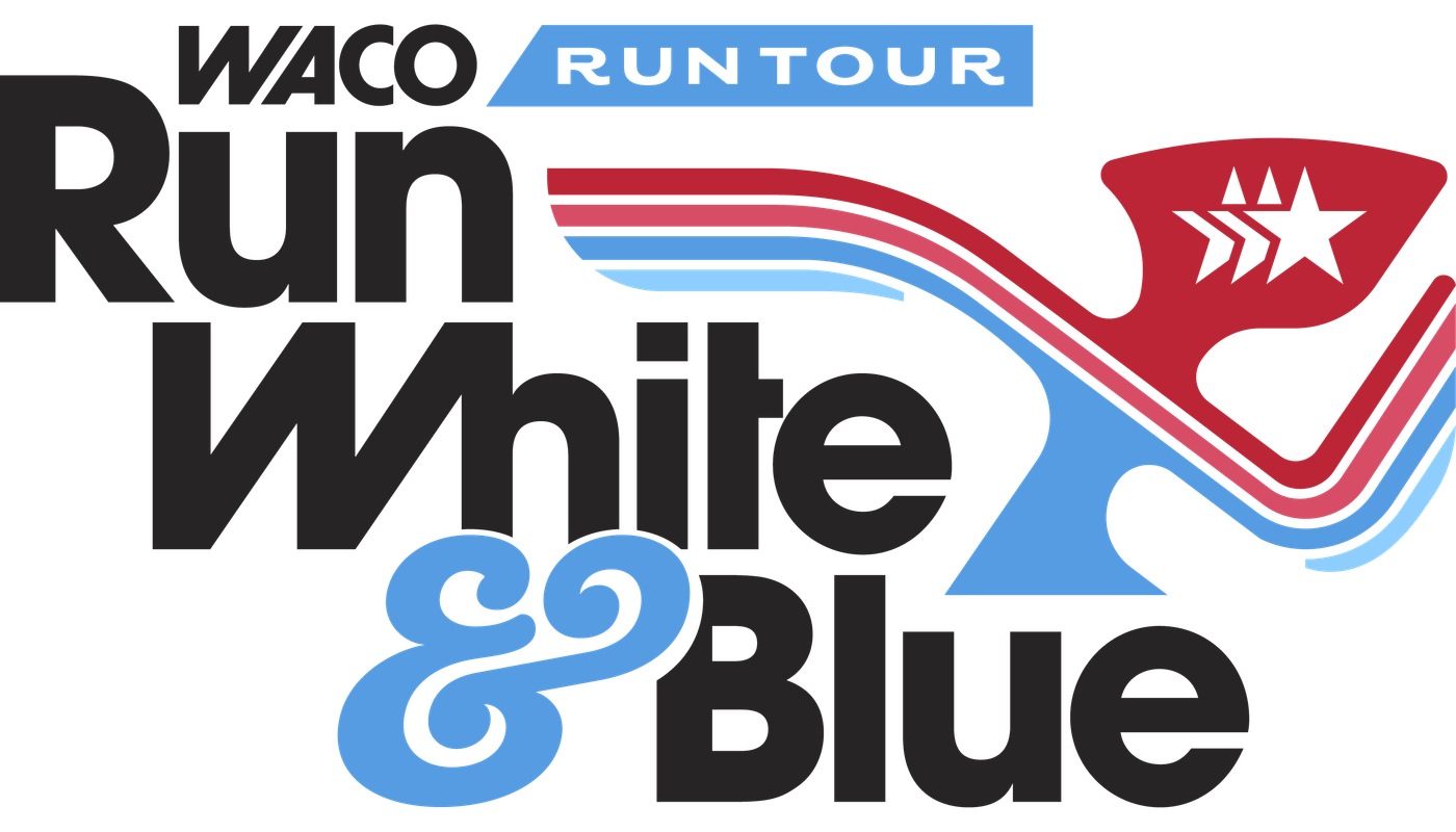 Run, White & Blue logo